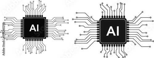 Artificial intelligence microchip illustration