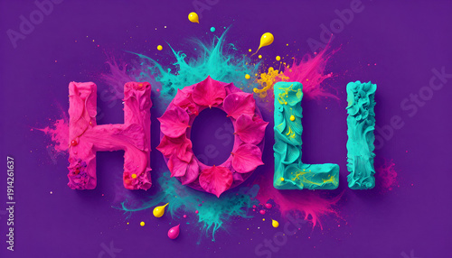 happy Holi. Indian festival with color full pots. abstract vector illustration design.