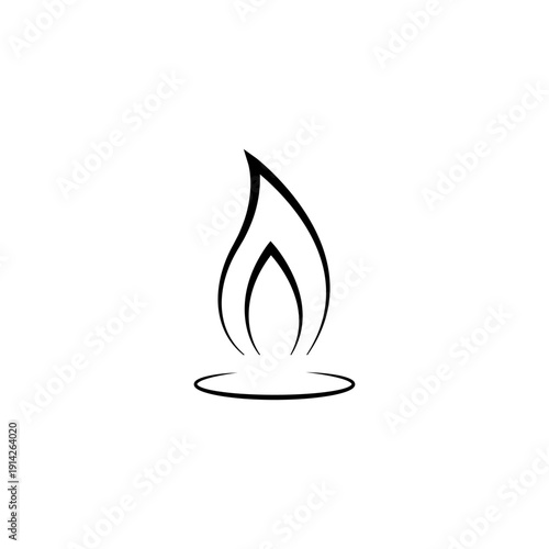 flame candle wick logo with abstract vector design style