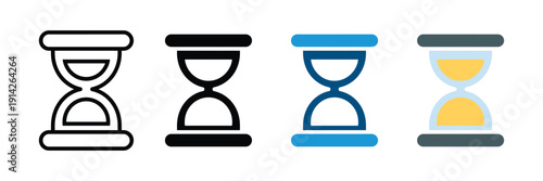 Hourglass icon vector. Symbol for time management, deadline countdown, history, and waiting period set. Vector illustration.