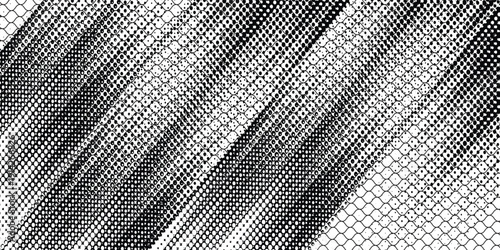 black dotted texure background, noisy gritty dots halftone effect overlay, vector vintage illusration. trendy monochrome banner in grunge style, chekckered paper sheet