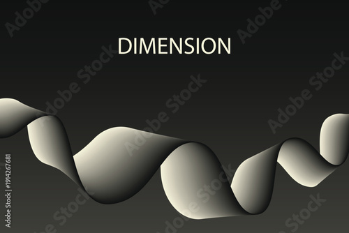 Creative Minimalist Monochrome Cover Design with Flowing Shape. Template for Banner, background and etc.