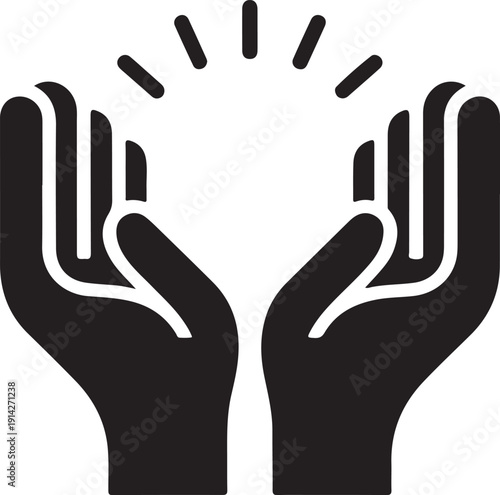 pray line icon in white and black colors. pray flat vector icon from pray collection
