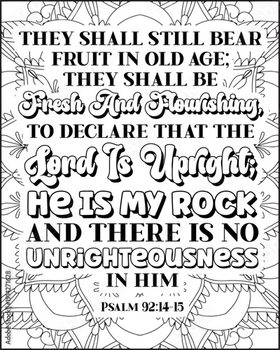 Bible Verse Coloring Page for Adults. Bible Quote Mandala Coloring Page