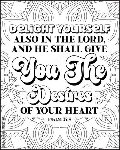 Bible Verse Coloring Page for Adults. Bible Quote Mandala Coloring Page