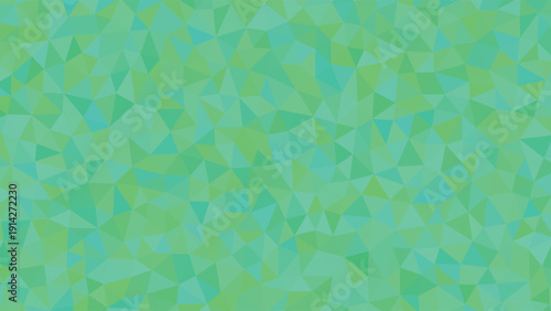 A lively composition of small triangular shapes forms a sparkling geometric pattern in bright green and turquoise hues