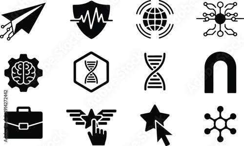 Startup Logo Icon Set Modern Vector Pack Premium Startup Icons for Branding and App Design