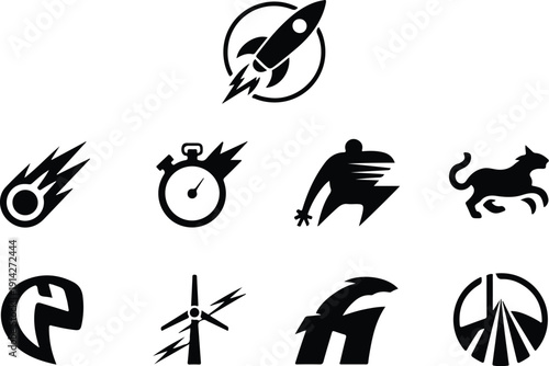 Startup Logo Icon Set Modern Vector Pack Premium Startup Icons for Branding and App Design