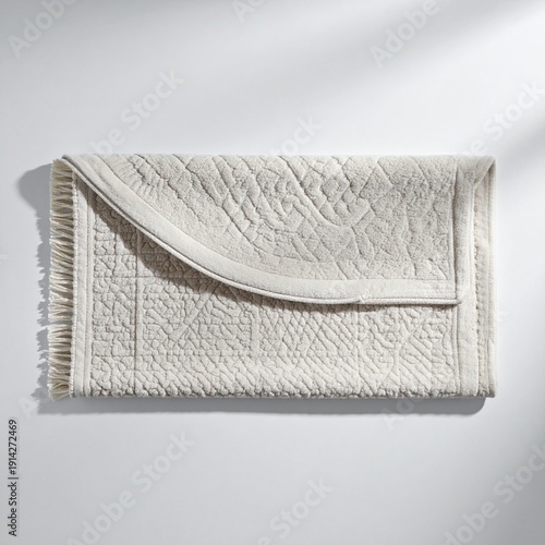 Elegant Folded Fabric: A beautifully folded fabric creates a minimalist aesthetic, with intricate patterns and subtle shadows enhancing its texture. 