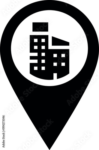 Location map pin building navigation business directory services