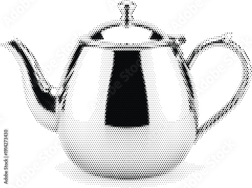 teapot halftone element design white halftone stipple website poster ceramic