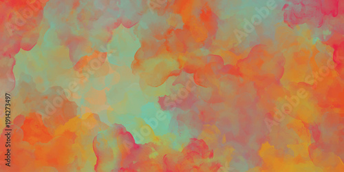 Red orange yellow chalk color on vintage Abstract red watercolor on white background sunset sky orange purple 