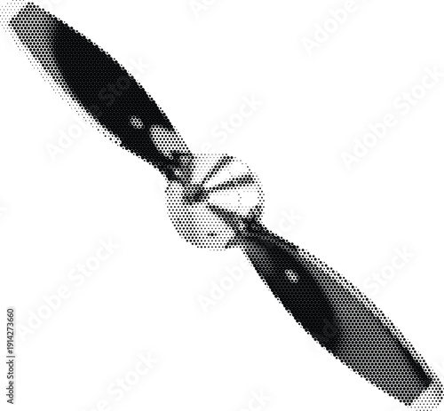 propeller halftone element design monochrome halftone stipple layout banner aviation