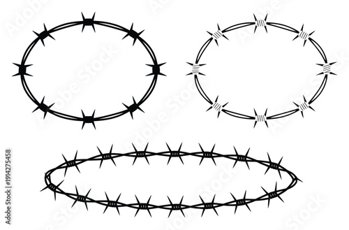barbed wire frame vector