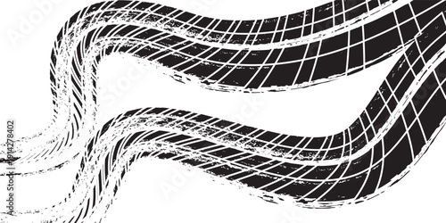 Vector Tire Track Background.Grunge Tire Track.