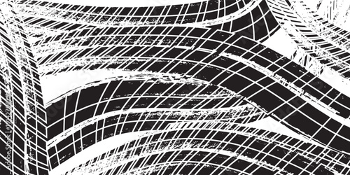 Vector Tire Track Background.Grunge Tire Track.