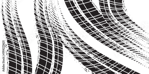 Vector Tire Track Background.Grunge Tire Track.