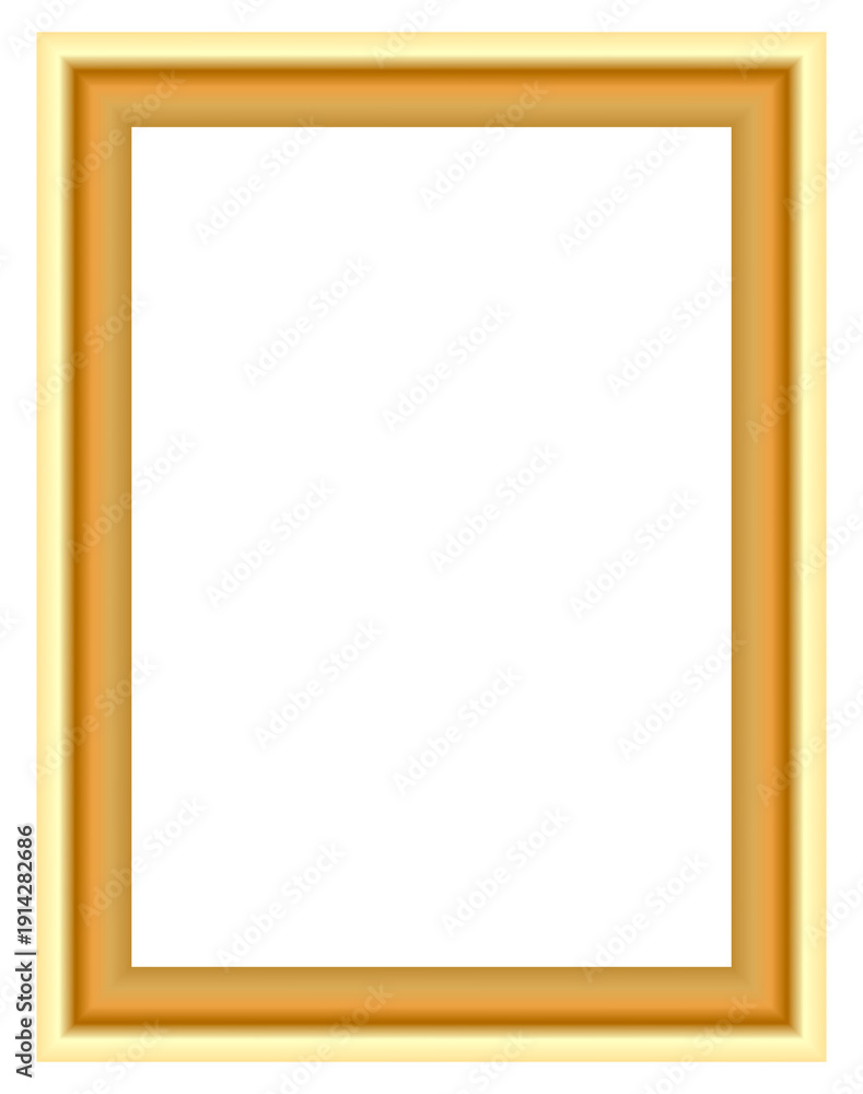 Obraz premium Elegant thin golden rectangular frame border, minimal luxury picture frame template isolated background