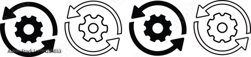 Settings gear icon with circular arrows indicating process or configuration