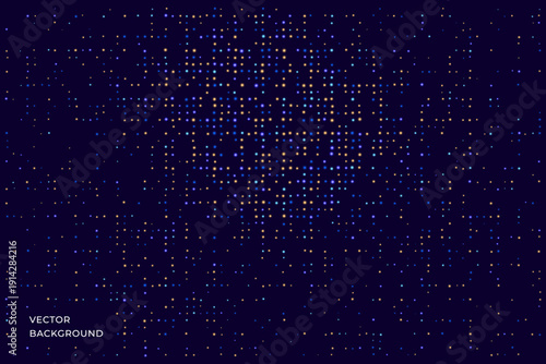 Halftones geometric dots gradient and pop art texture. Vector illustration. Color Abstract dot, Gradient halftone dots for background pattern. Noise grain dust pattern.