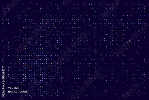 Halftones geometric dots gradient and pop art texture. Vector illustration. Color Abstract dot, Gradient halftone dots for background pattern. Noise grain dust pattern.