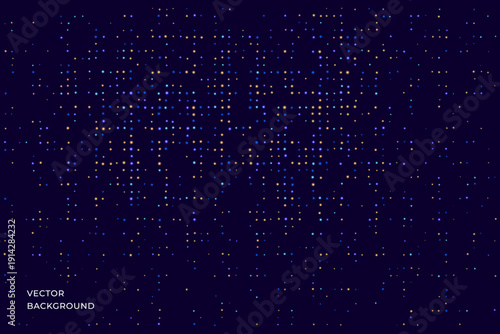 Halftones geometric dots gradient and pop art texture. Vector illustration. Color Abstract dot, Gradient halftone dots for background pattern. Noise grain dust pattern.