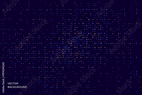 Halftones geometric dots gradient and pop art texture. Vector illustration. Color Abstract dot, Gradient halftone dots for background pattern. Noise grain dust pattern.