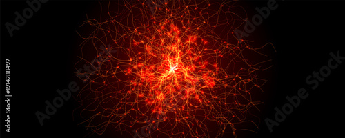 Blood Vessels Imaging Veins Vascular System Bloodstream Venous Pattern, Red Human Cardiovascular Anatomy Dynamic Stream, Medical Science Graphics, Abstract Circulation Concept. Vector Illustration