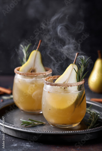 Refreshing pear cocktails are beautifully crafted