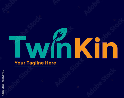 Twin kin logo creative brand logo vector design, colour full logo company