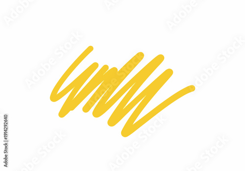 Scribble Yellow Marker Brush Stroke Abstract Artistic Design Element Graphic Texture