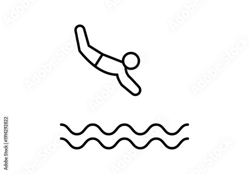 Icono de nadador lanzándose a la piscina