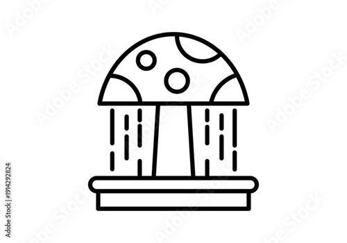 Icono de fuente con forma de seta en parque acuático