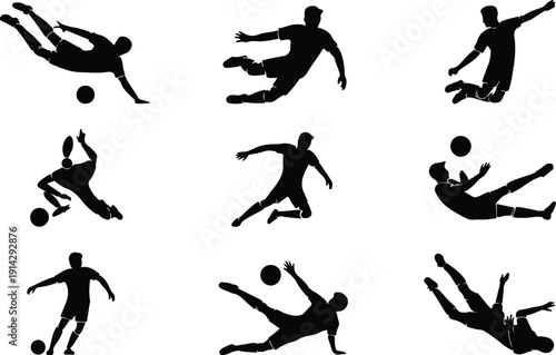 Male Athlete Kicking Soccer Ball Icon Vector Soccer Player Action Icon Sports Silhouette