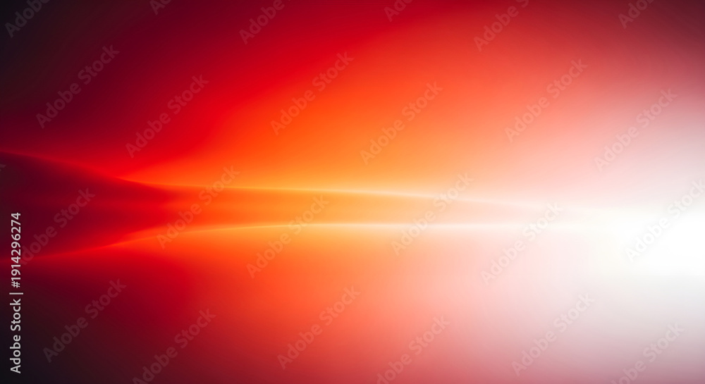 Obraz premium Abstract red and orange light streak background with bright horizon glow