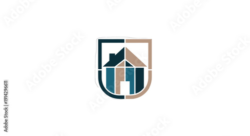 Modern Real Estate Logo Design Template with House Icon.