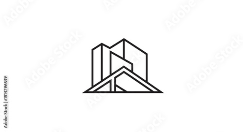 Simple black and white abstract geometric logo design.