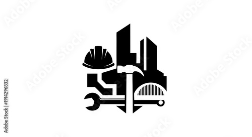 Construction Industry Logo Design Elements.