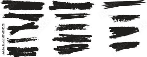Black brush strokes on white background abstract art paint strokes textures