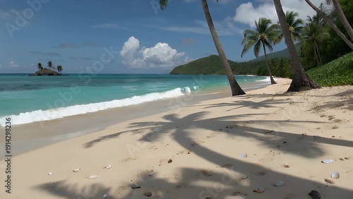 Scenic coastal area with pale colored sand deposits located within a national park