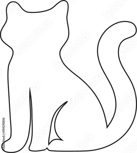 Clean and simple outline cat vector icon with consistent stroke width for professional logo and icon set creation.