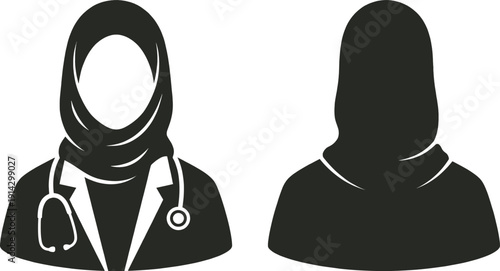 Muslim female doctor in hijab vector illustration