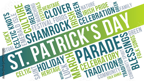 St. Patrick's Day Word Cloud for Irish Culture Festivals and Family Celebrations