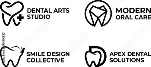 Dental logo template for minimalist clinic vector