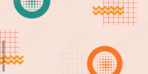 Nude pastel color memphis background geometric abstract background vector ilustration.