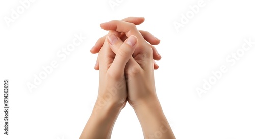Two hands clasped together in a gesture of unity and solidarity from a frontal viewpoint