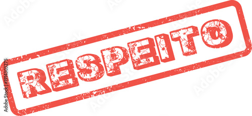 Decorative Red Grunge Stamp with Floral Pattern Spelling Respect for Business Ethics