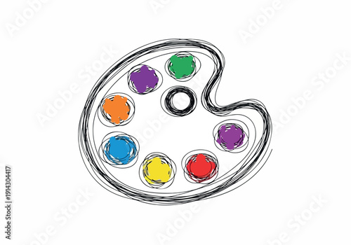 Artistic Palette with Vibrant Colors for Creative Expression and Inspiration