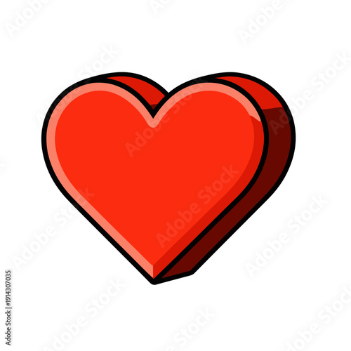 heart 3D icon vector on a white background
Vector color 3D icon on a white background