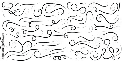 vector illustration of an abstract arrow line set